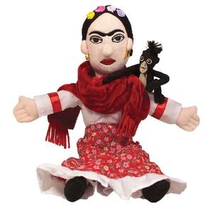 Frida Kahlo Plush Doll with Red Dress
